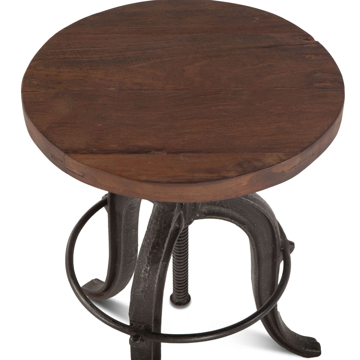 Industrial Teak 16" Adjustable Stool in Natural Reclaimed Wood - image 2