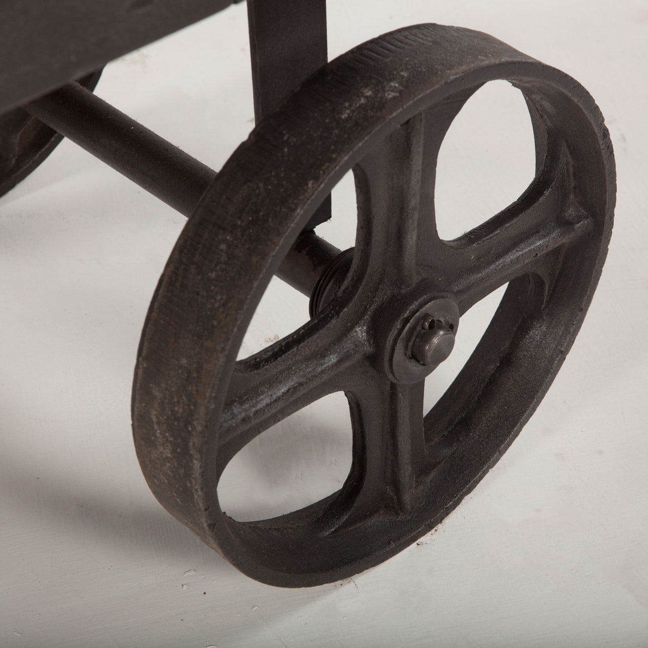  Industrial Teak + Iron Rolling Kitchen Cart 36"