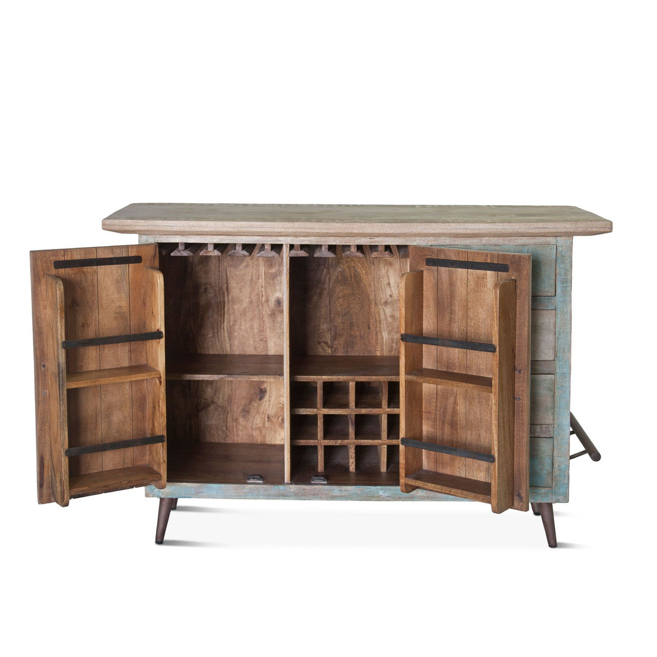 Shabby Chic Vintage Reclaimed Teak Bar Cabinet