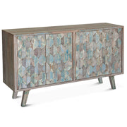 Shabby Chic Vintage Reclaimed Teak 4 Door Sideboard 61" 