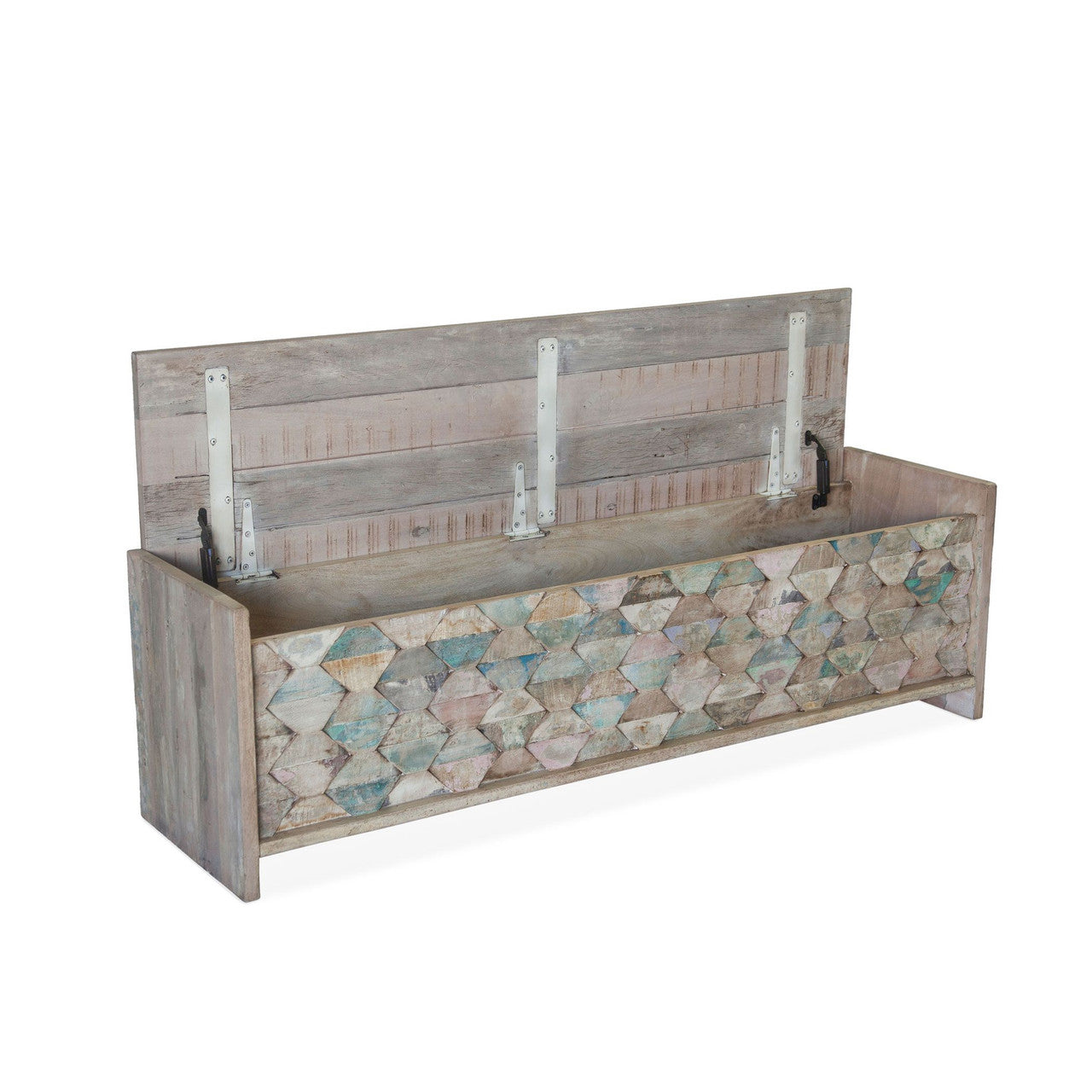 Shabby Chic Vintage Reclaimed Teak Storage Bench