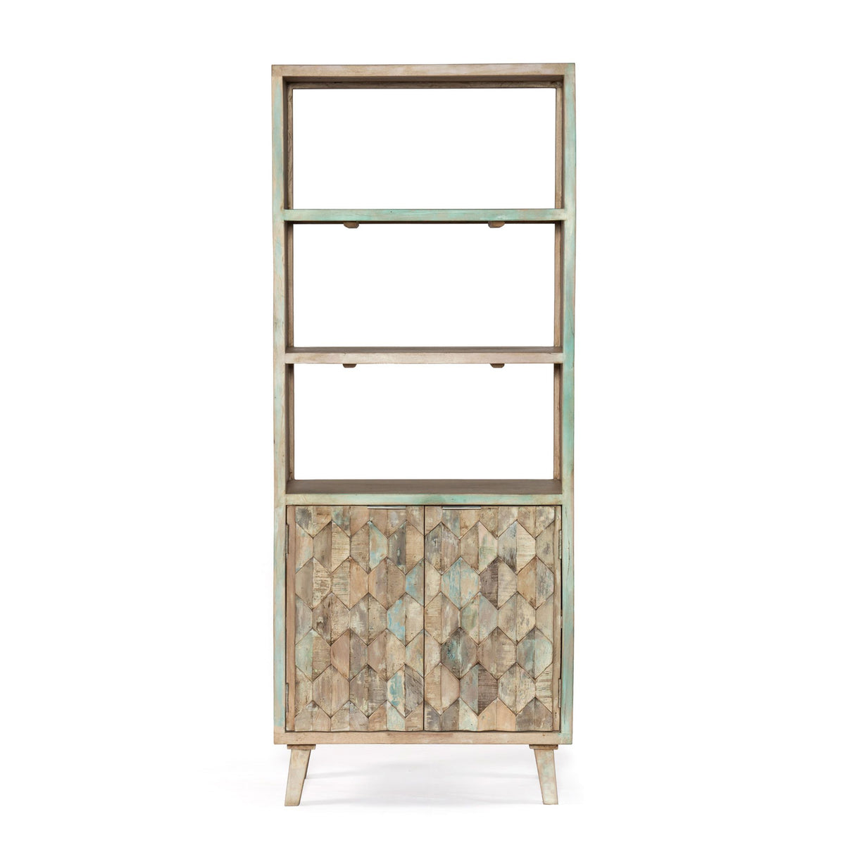 Ibiza 31" Bookshelf in Vintage Teal Reclaimed Wood - image 2