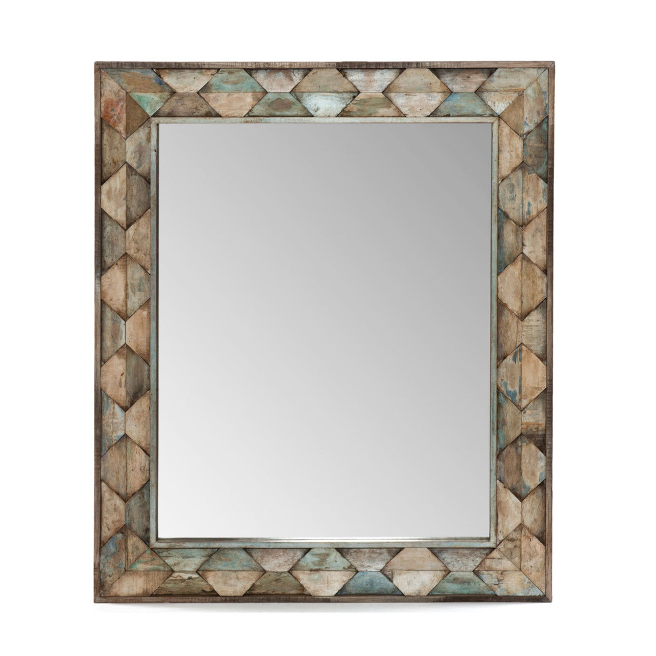 Ibiza 37" Mirror in Vintage Teal Reclaimed Wood