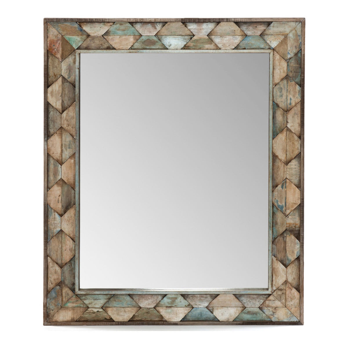 Ibiza 37" Mirror in Vintage Teal Reclaimed Wood