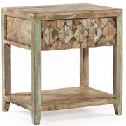 Shabby Chic Vintage Reclaimed Teak 1 Drawer Nightstand
