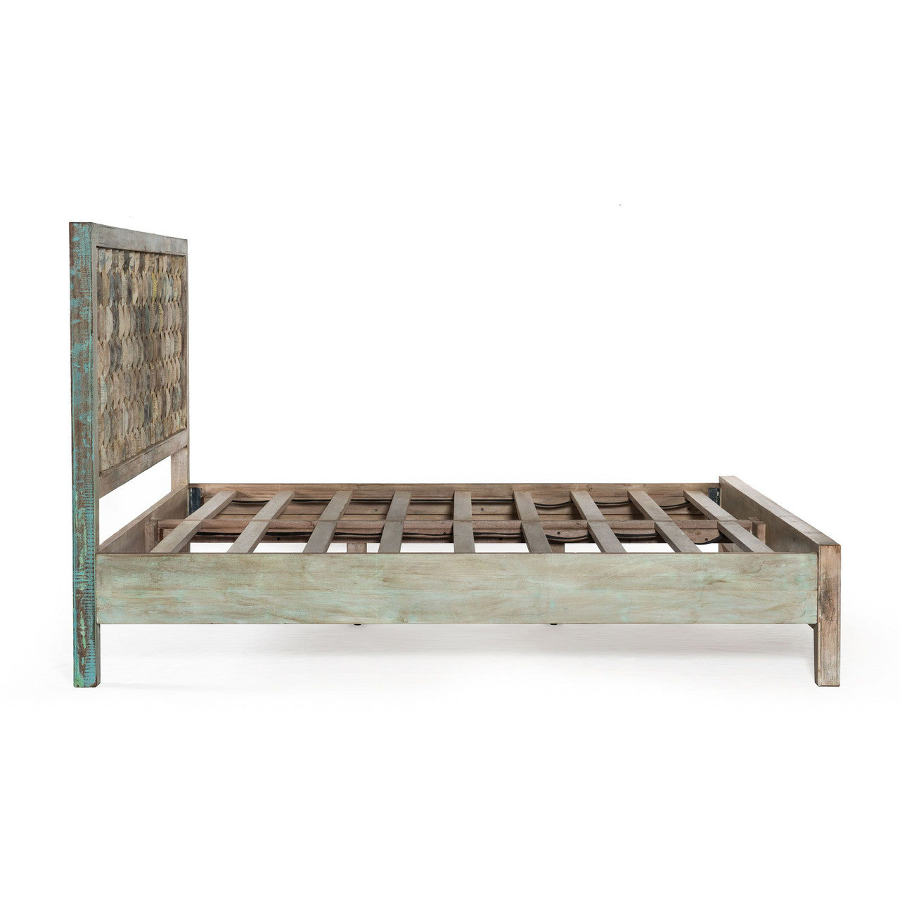 Shabby Chic Vintage Reclaimed Teak Wood King Bed