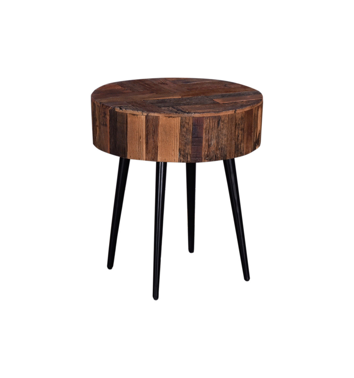 Jaipur 22" Round Side Table in Reclaimed Wood
