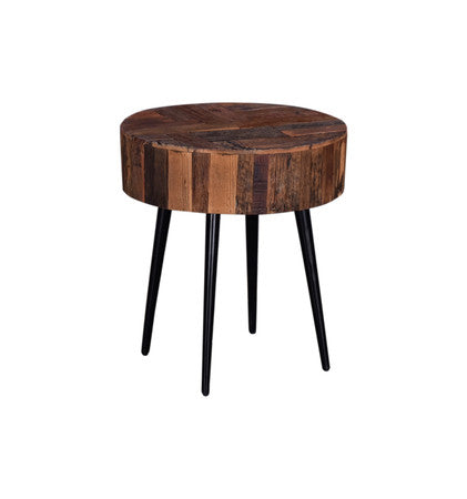 Jaipur 22" Round Side Table in Reclaimed Wood