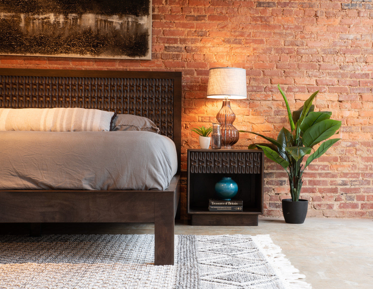Jakarta Queen Bed in Dark Java