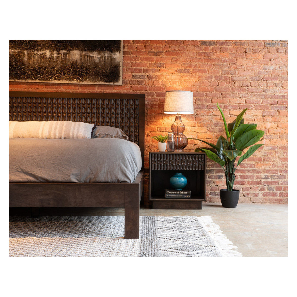 Jakarta Queen Bed in Dark Java