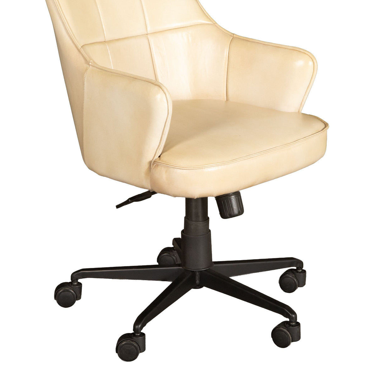 Kent Swivel Desk Chair in Antique Ivory Leather - image 4