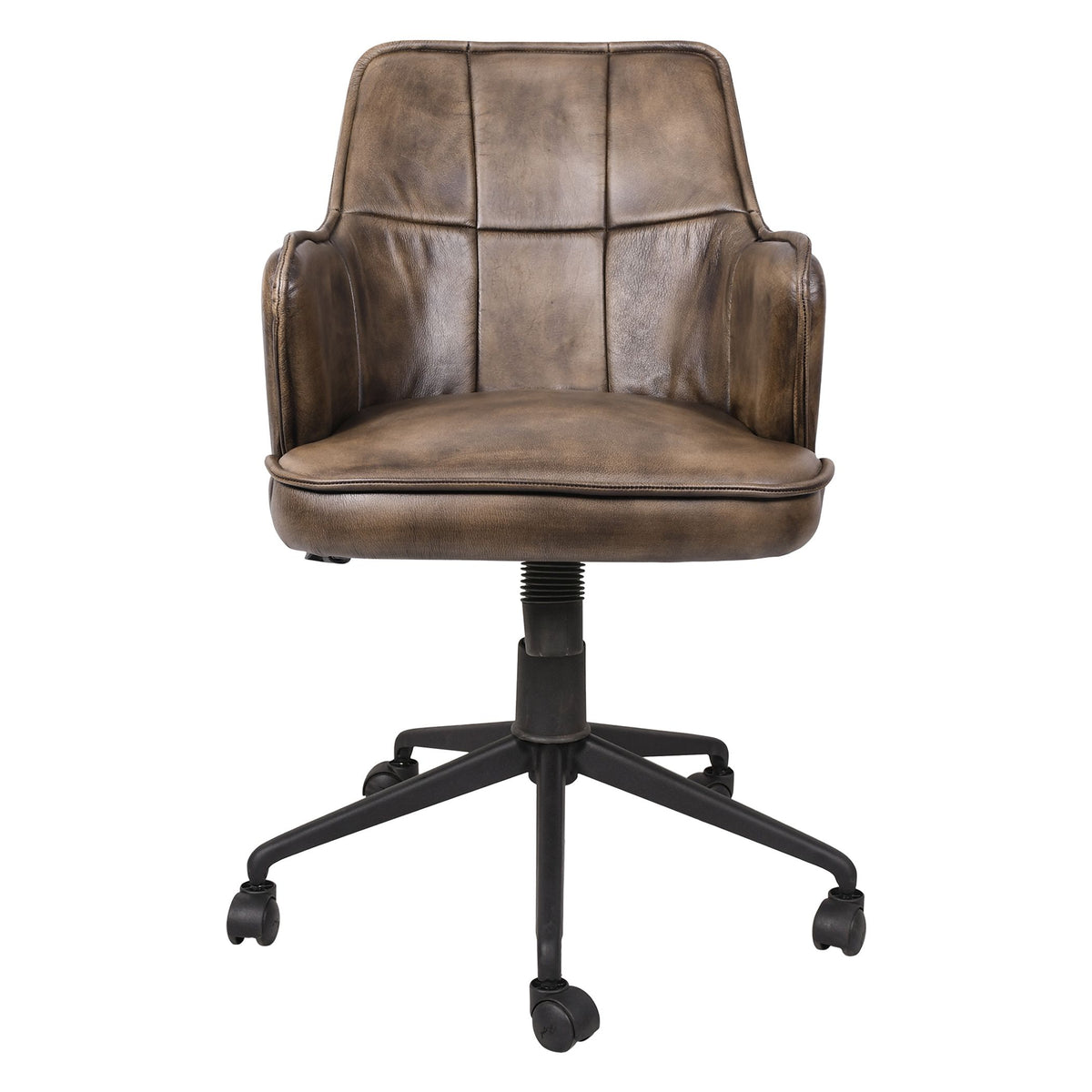 Kent Swivel Desk Chair in Antique Whiskey Leather - image 2