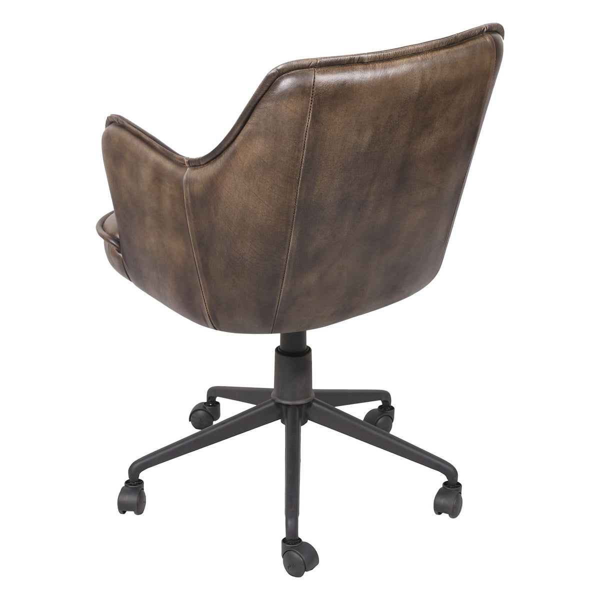 Kent Swivel Desk Chair in Antique Whiskey Leather - image 3