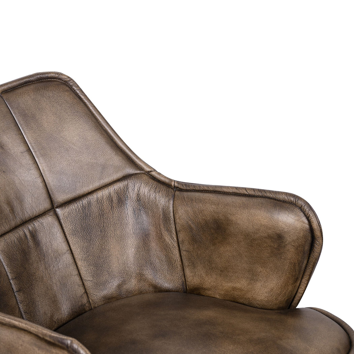 Kent Swivel Desk Chair in Antique Whiskey Leather - image 4