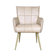 Kent Surrey 23" Armchair in Antique Ivory Leather and Gold Legs
