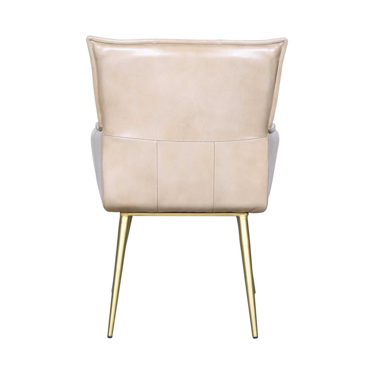Kent Surrey 23" Armchair in Antique Ivory Leather and Gold Legs