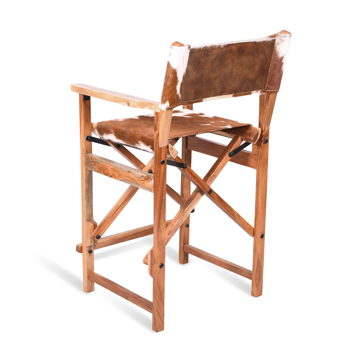 Leeds 23" Folding Counter Chair in Brown Hair on Hide - image 4