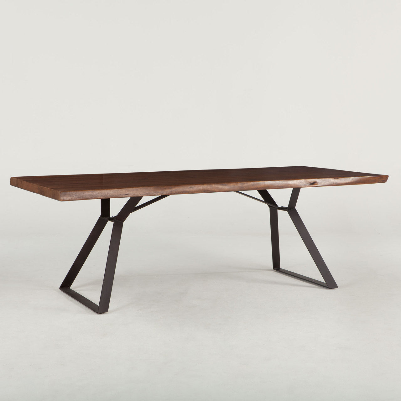 Brooklyn Loft Live Edge Solid Wood Iron Leg Dining Table 94"