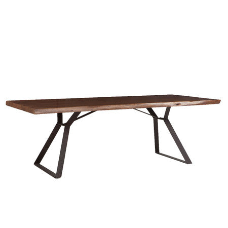 Brooklyn Loft Live Edge Solid Wood Iron Leg Dining Table 92"
