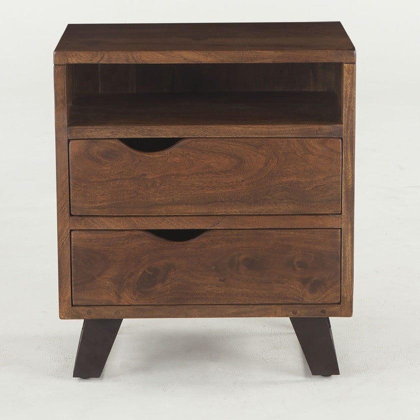 Brooklyn Loft Solid Wood 2 Drawer Nightstand