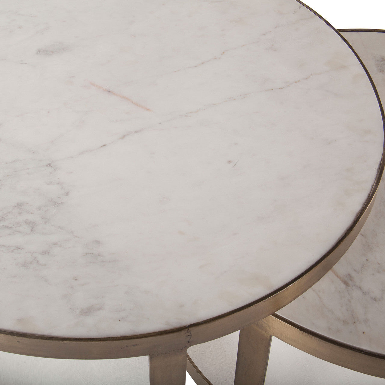 Michaelangelo 36" Nesting Coffee Table with White Marble Top