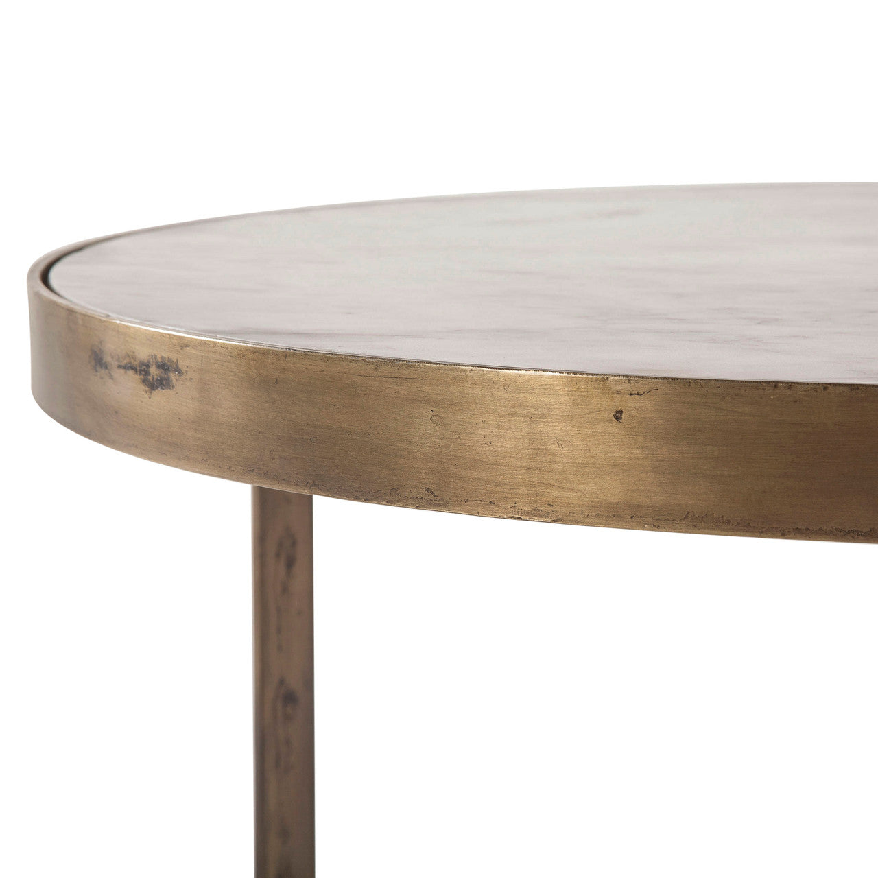Michaelangelo 36" Nesting Coffee Table with White Marble Top