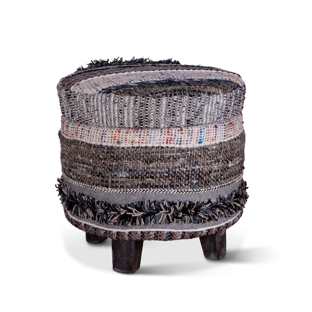 Marrakech 18" Accent Storage Stool in Moroccan Fluffy Black