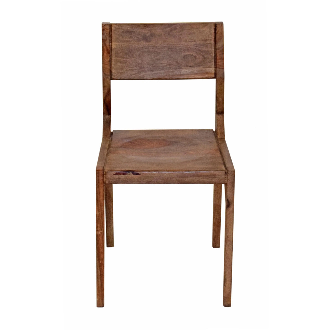 Miles Arlo Wood Dining Chair with Slanted Back in Brownstone