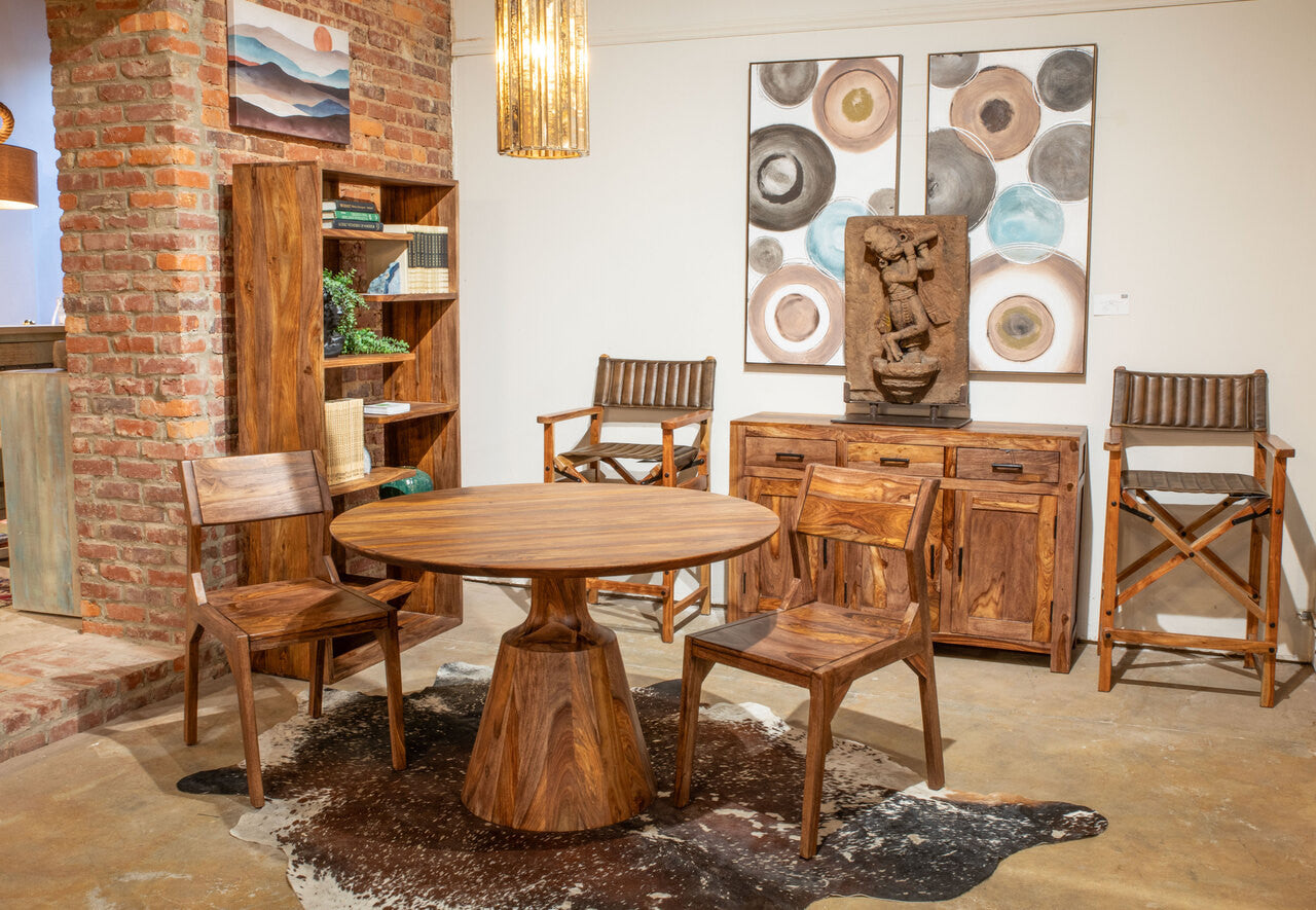 Miles 46" Round Dining in Brownstone