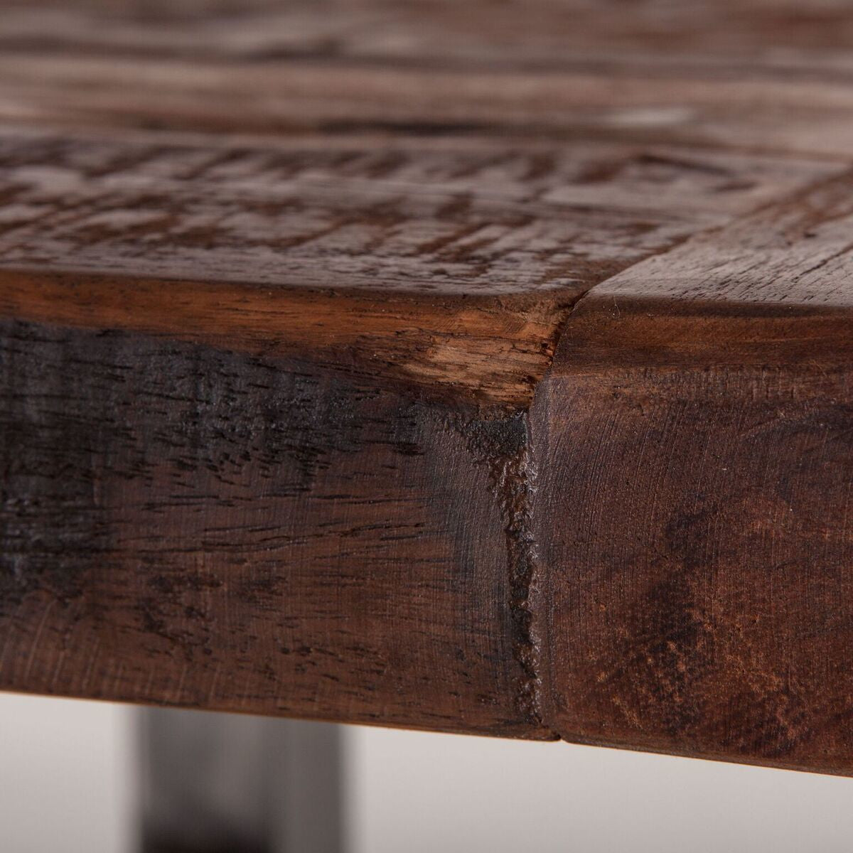 Bronx Industrial Reclaimed Teak Wood Crank Dining Table 84" 