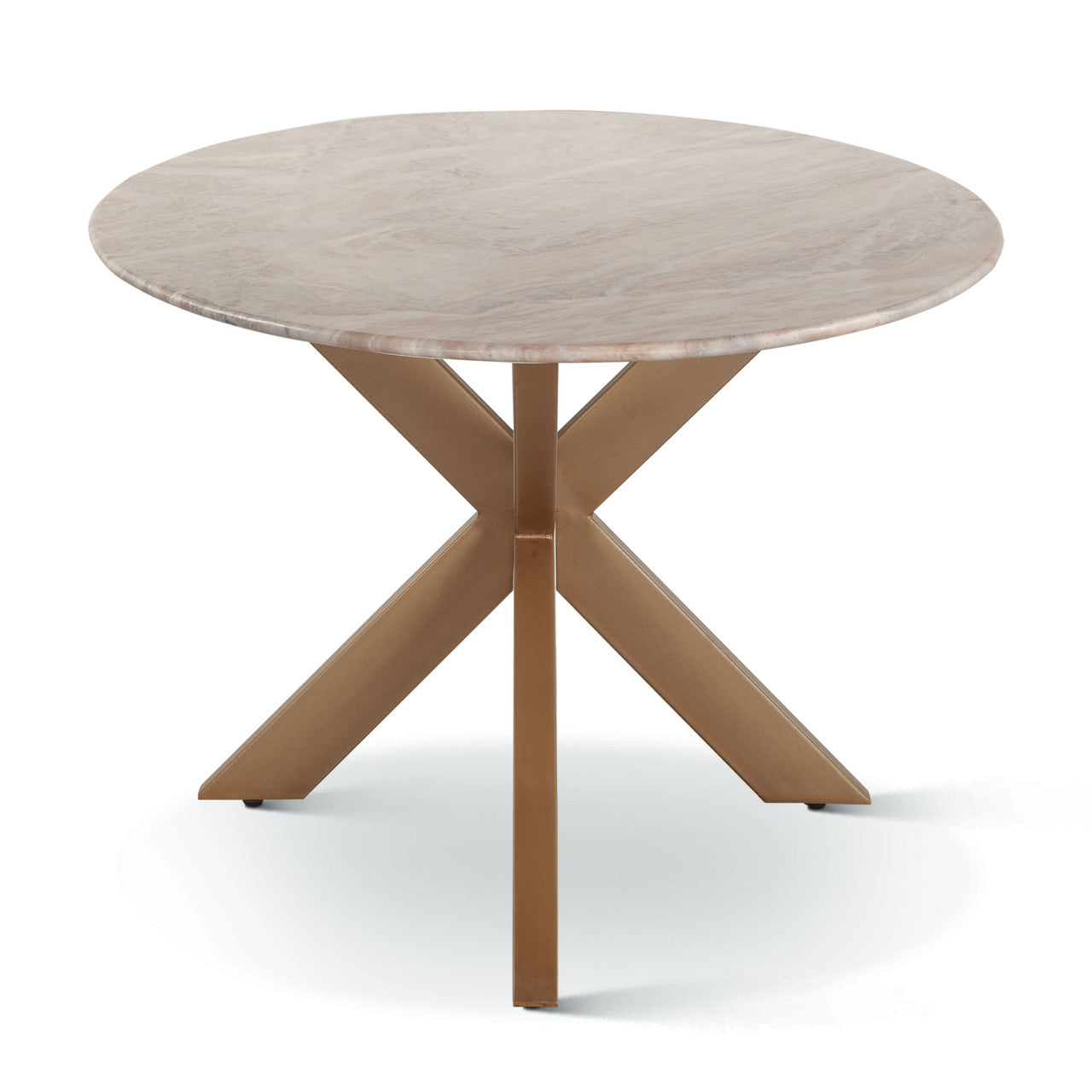 Malibu 70" Oval Dining Table in Sawar Marble with Antique Gold Base