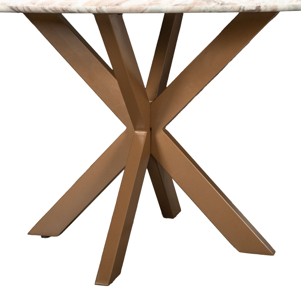 Malibu 48" Round Table in Sawar Marble with Antique Gold Base - image 3