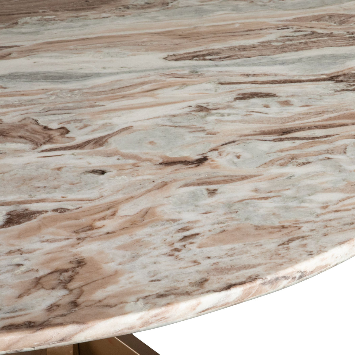 Malibu 48" Round Table in Sawar Marble with Antique Gold Base - image 4