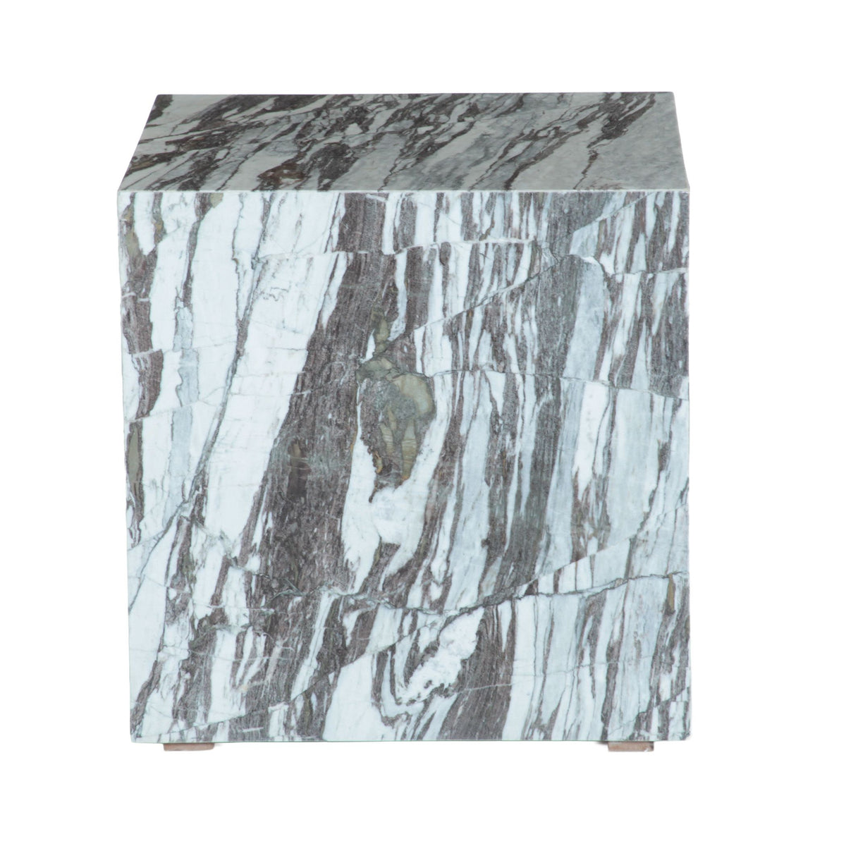 Nile 18" Drum Side Table in Calacatta Viola Marble - image 3