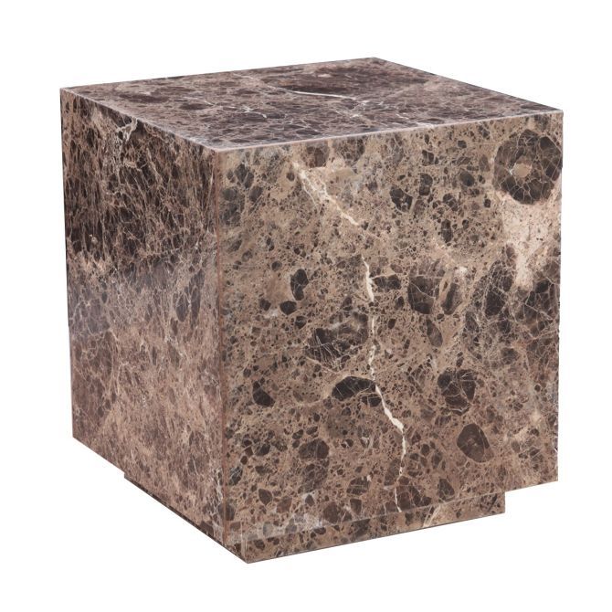 Nile 22" Drum Side Table in Dark Emperador Marble - image 4