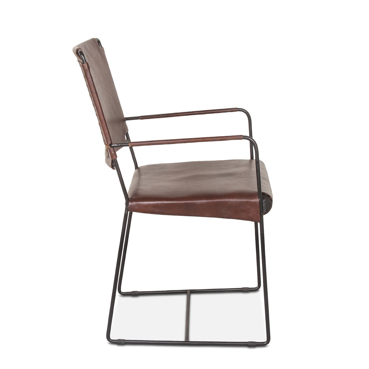 New York 20" Dining Armchair in Chocolate Leather
