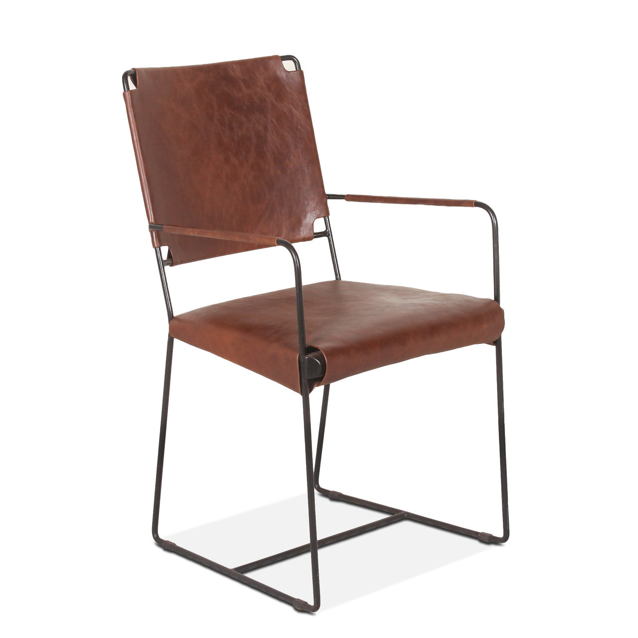 New York 20" Dining Armchair in Tobacco Leather