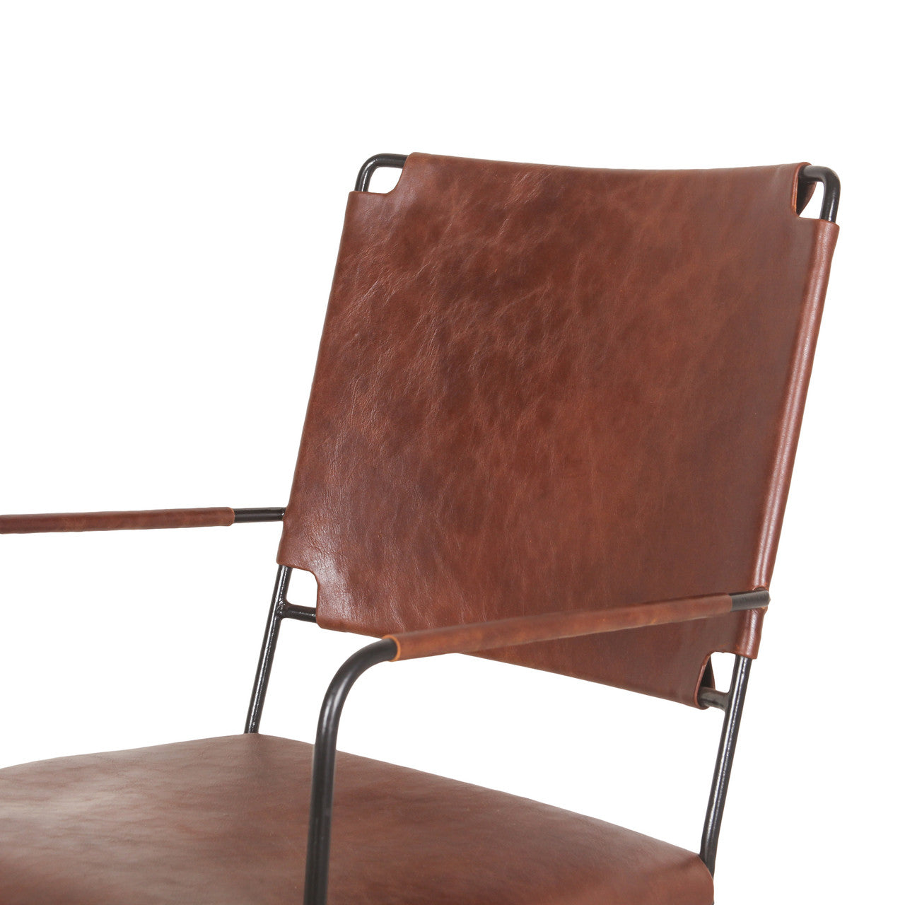 New York 20" Dining Armchair in Tobacco Leather