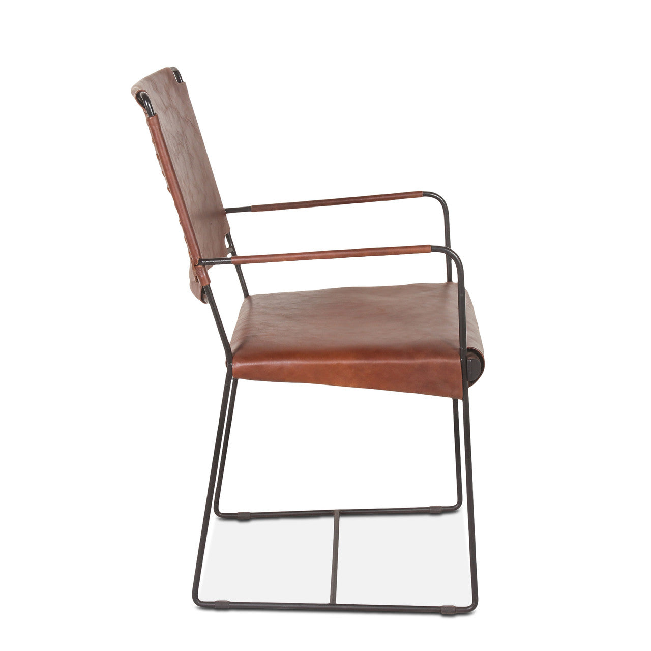 New York 20" Dining Armchair in Tobacco Leather