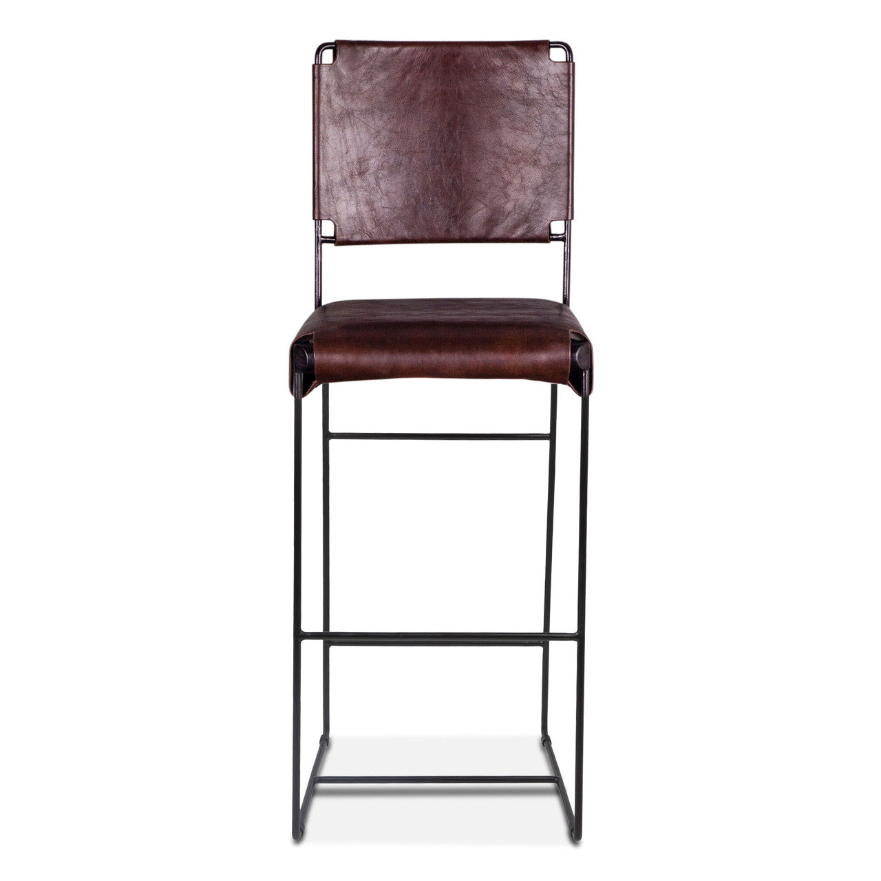 New York 17" Bar Chair in Chocolate Leather