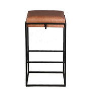 New York 17" Backless Counter Stool in Cognac Top Grain Leather