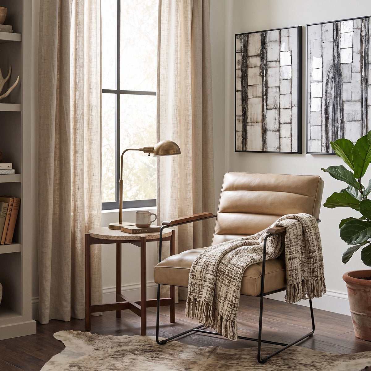 New York Tony Accent Chair in Antique Ivory - manufacturer view 3