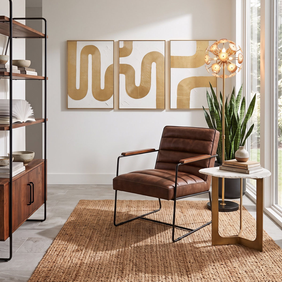 New York Tony Accent Chair in Antique Whiskey Leather - image 3