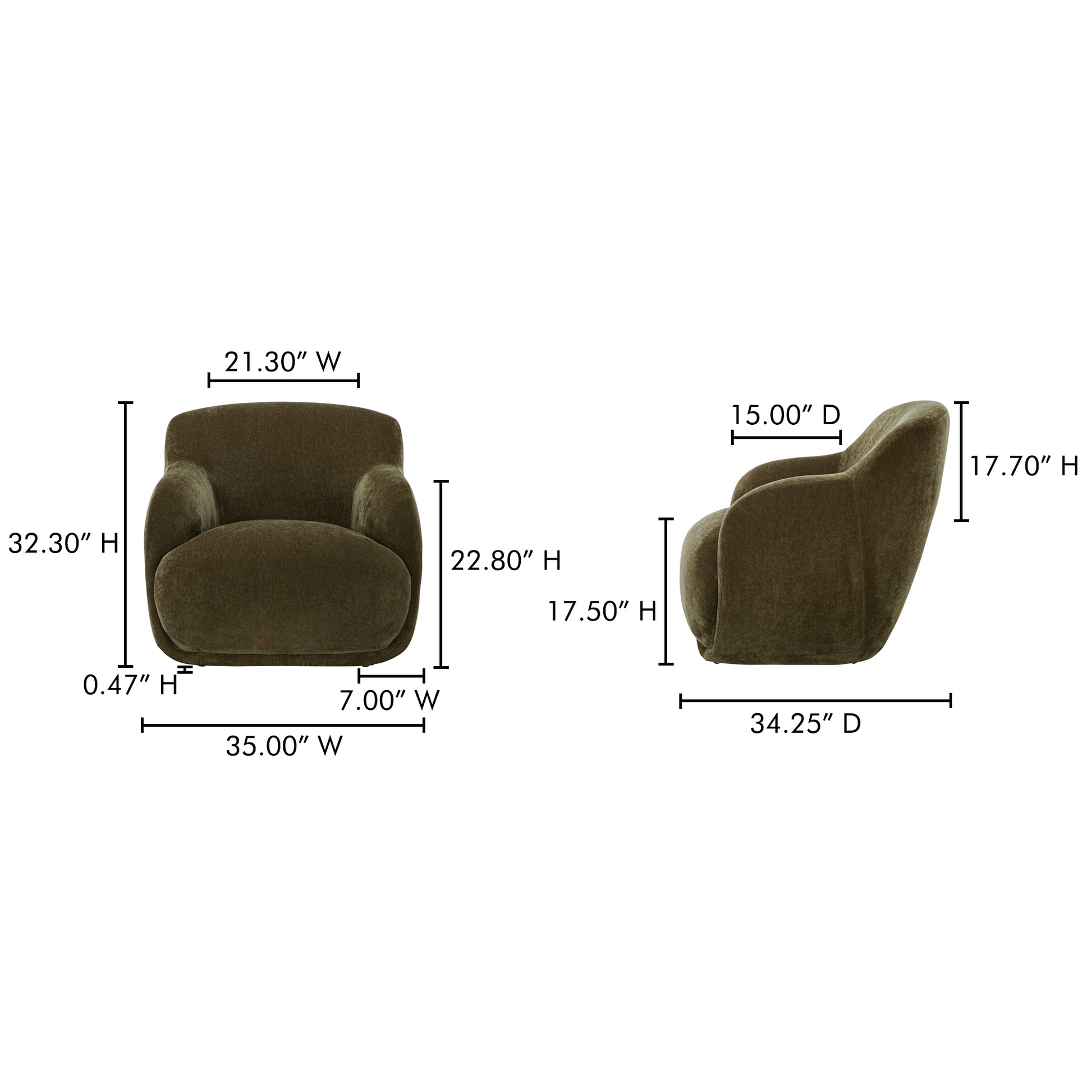 Stevie Lounge Chair Cedar Green by Moe's Home Collection - view 2