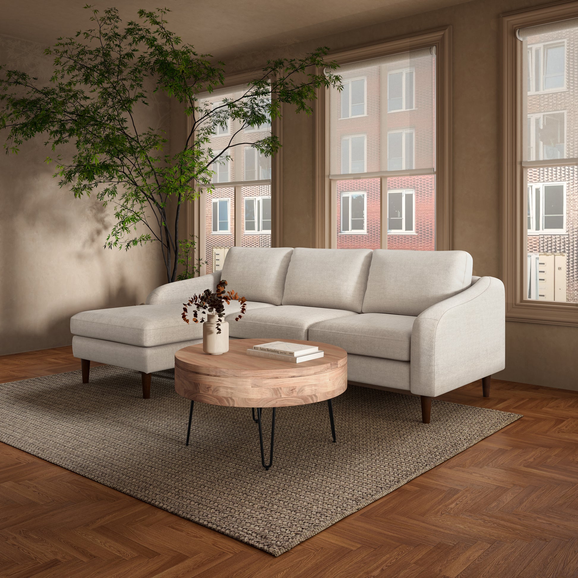 Quinn Sectional Oatmeal by Moe's Home Collection - view 3