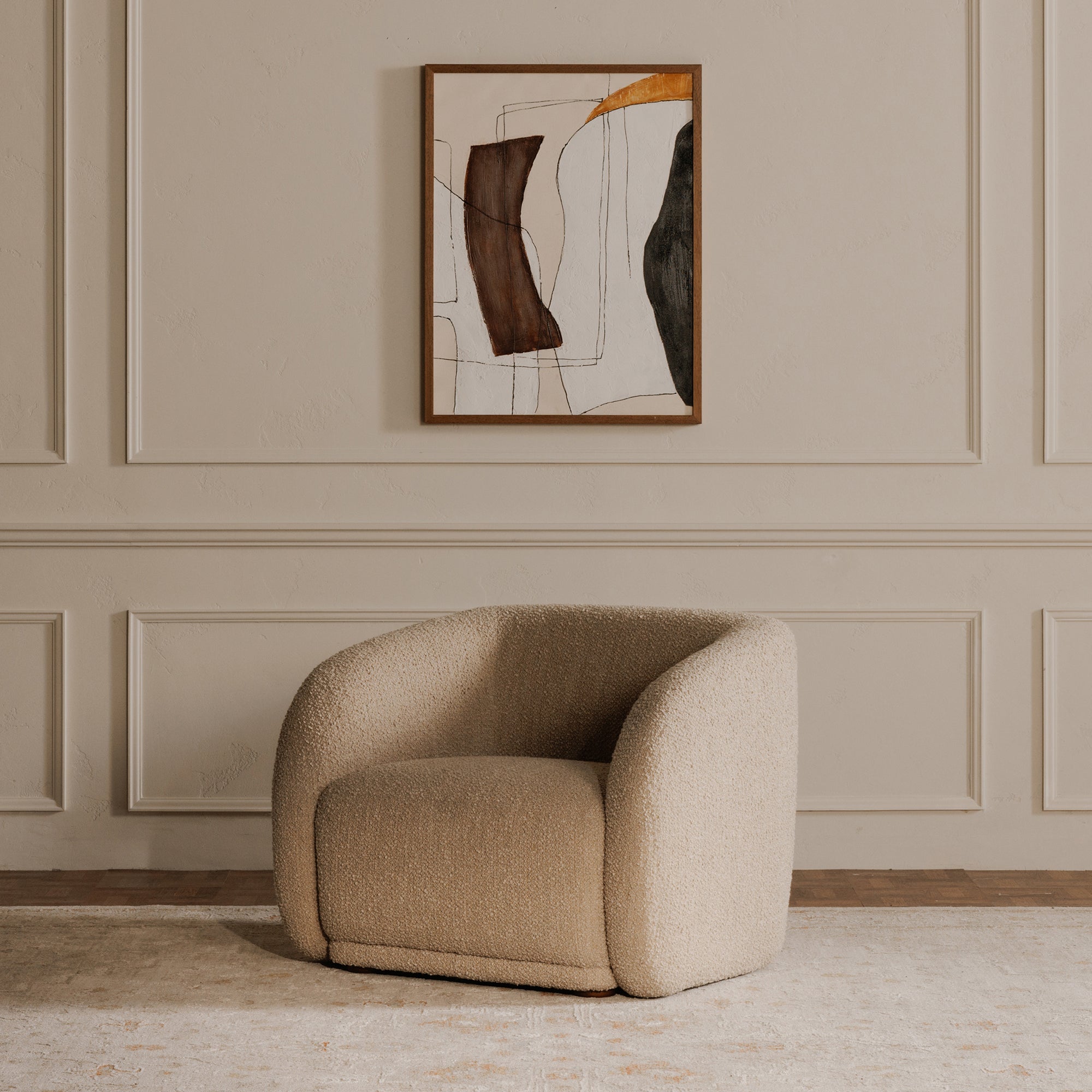 Faye Accent Chair Beige Boucle by Moe's Home Collection - view 2