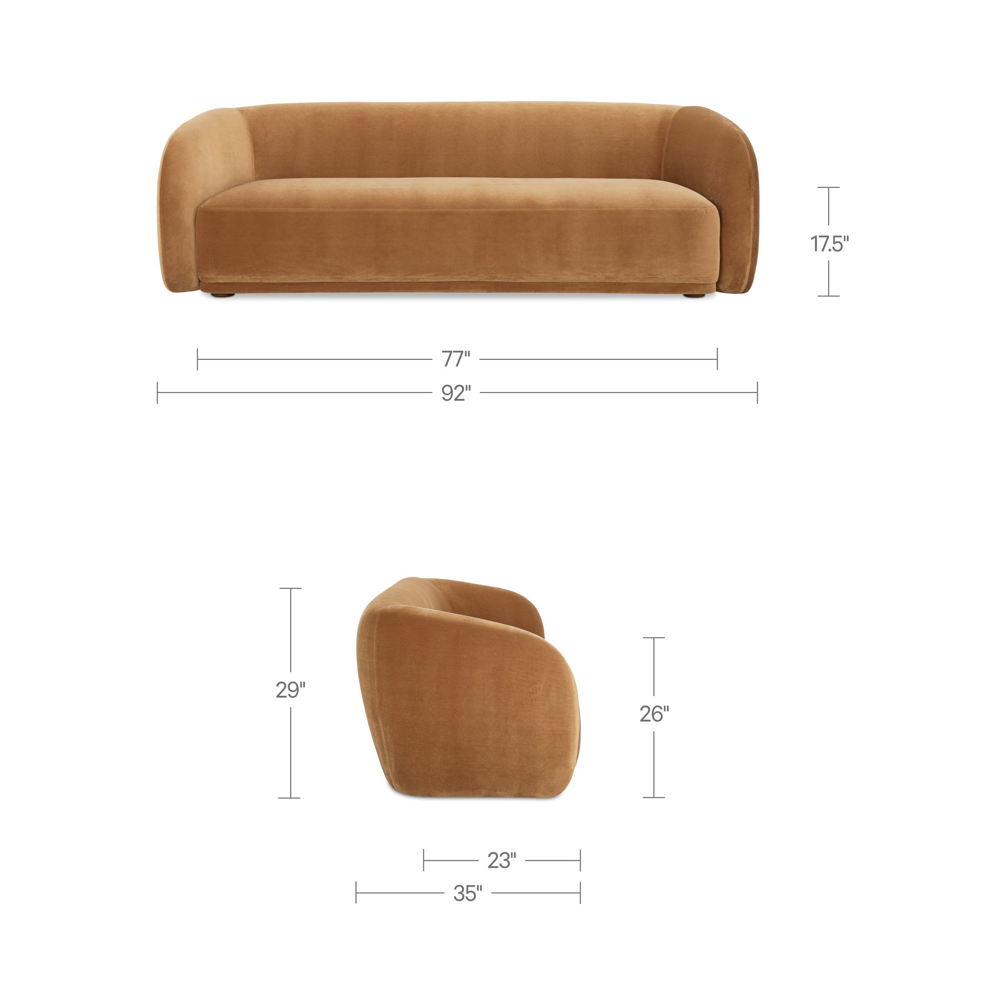 Faye Sofa Tan Faux Mohair by Moe's Home Collection - view 5