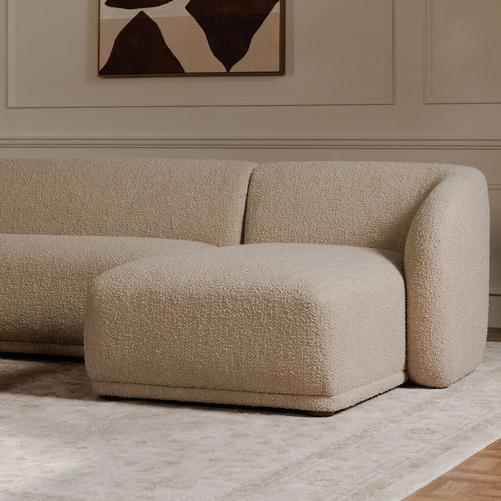 Faye Left Sectional Beige Boucle by Moe's Home Collection - view 2