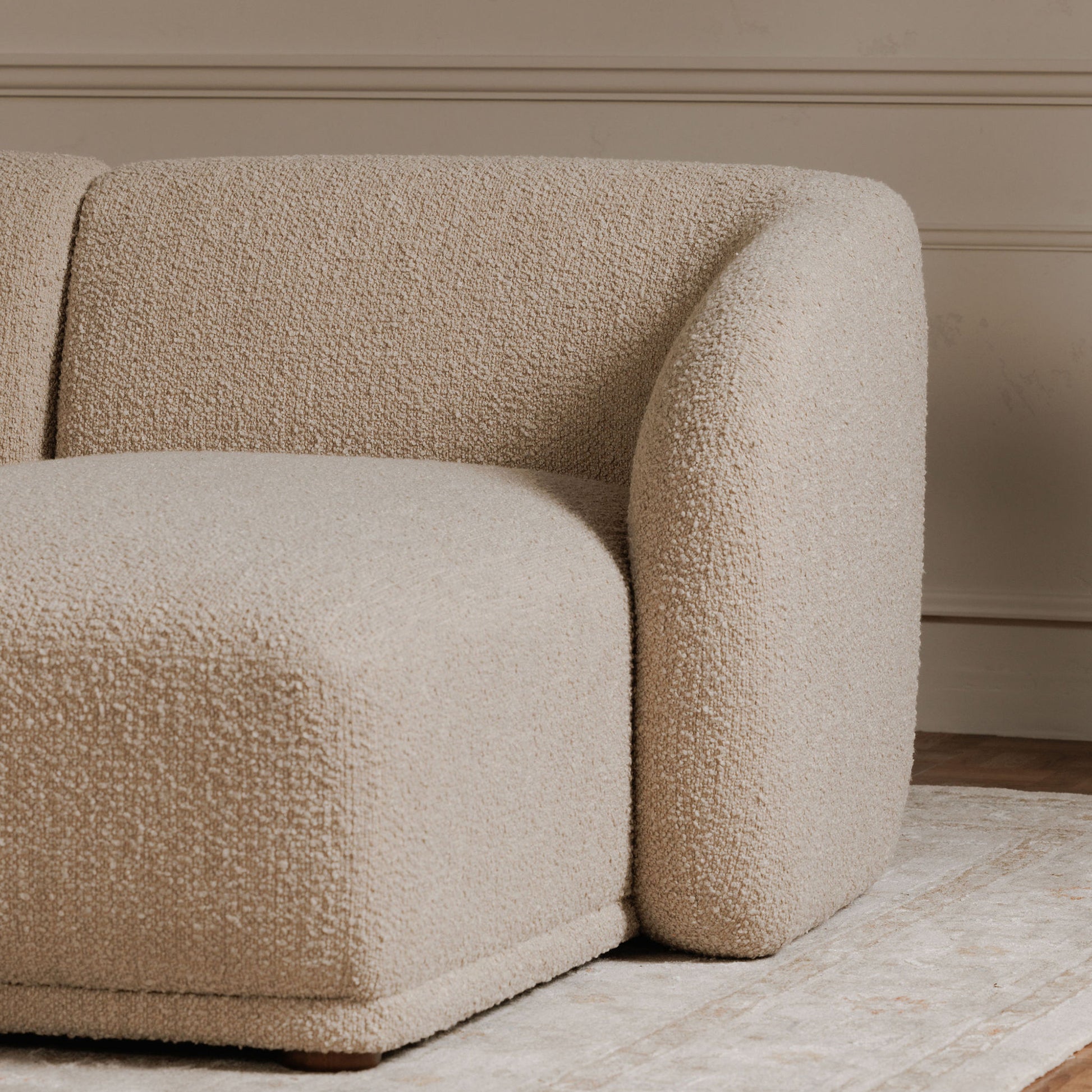 Faye Right Sectional Beige Boucle by Moe's Home Collection - view 3