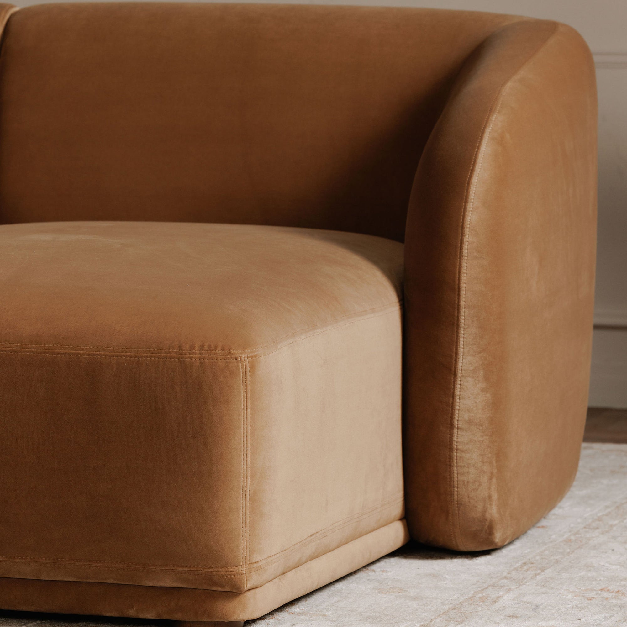 Faye Right Sectional Tan Faux Mohair by Moe's Home Collection - view 3